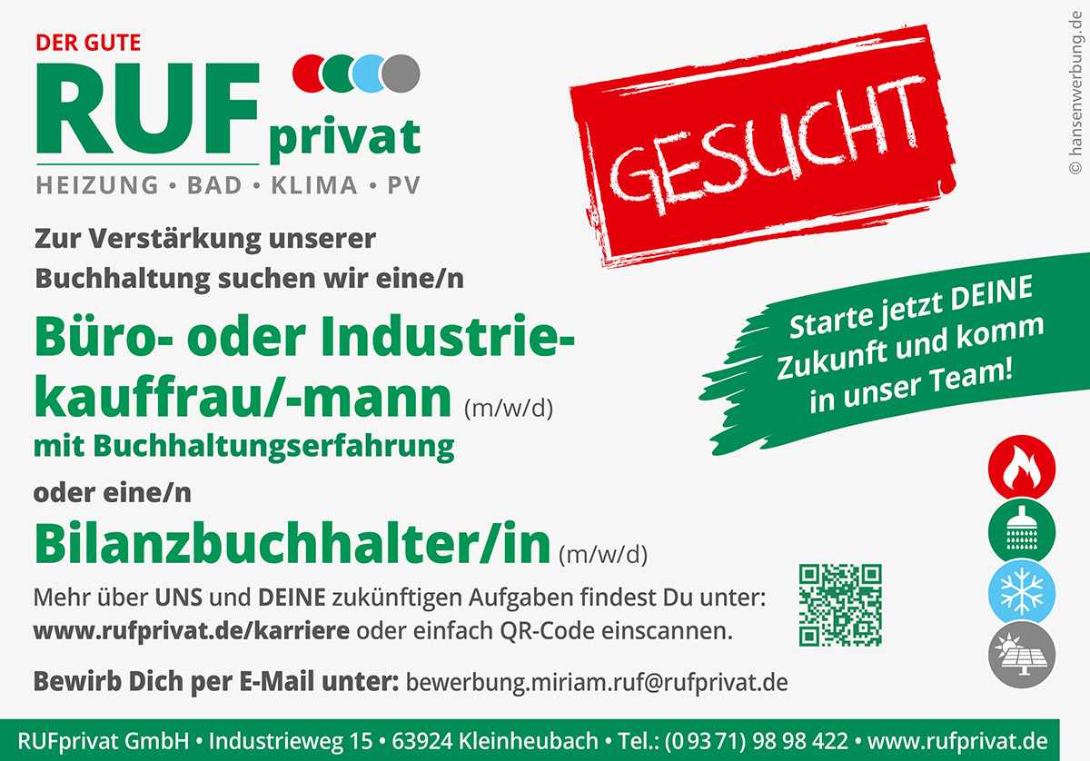 Verstärkung für unsere Buchhaltung (m/w/d)